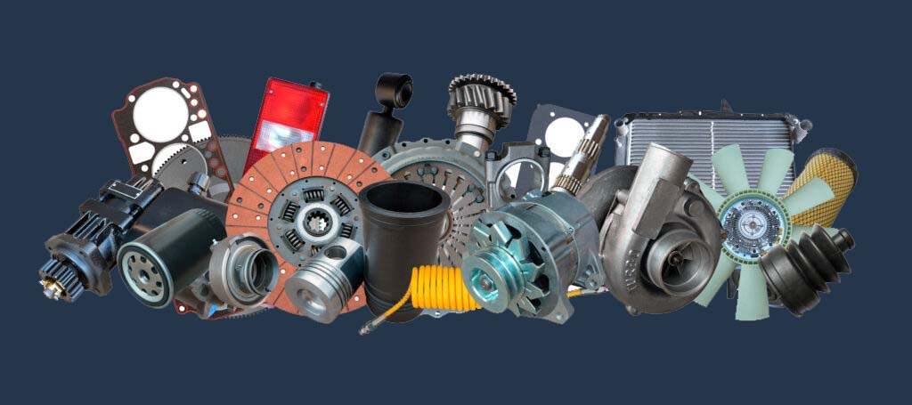 Big collection of auto spare parts for maintenance and car repai